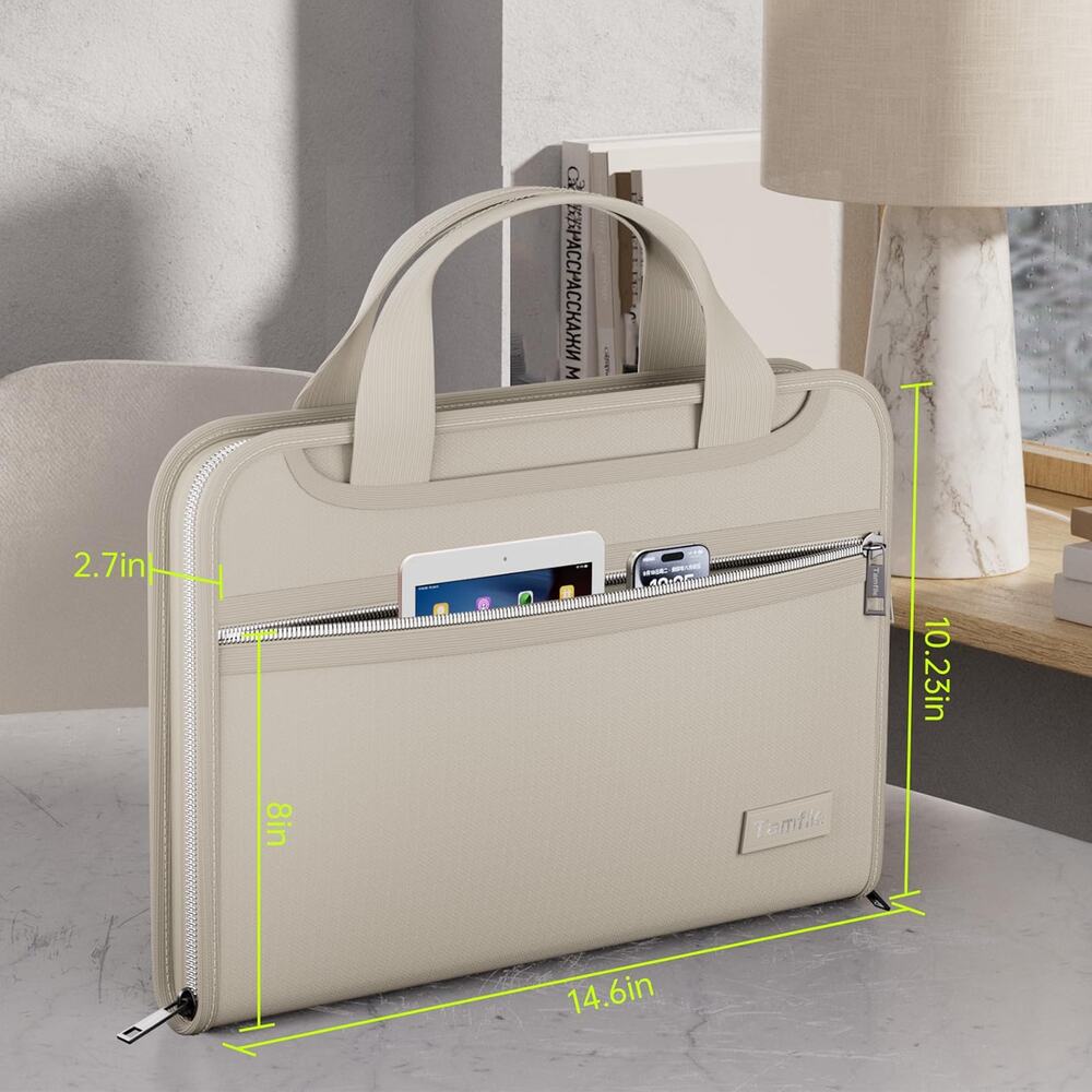 Tamfile Fireproof Accordion File Folder with Handle, Document Organizer Expandin - Picture 5 of 7
